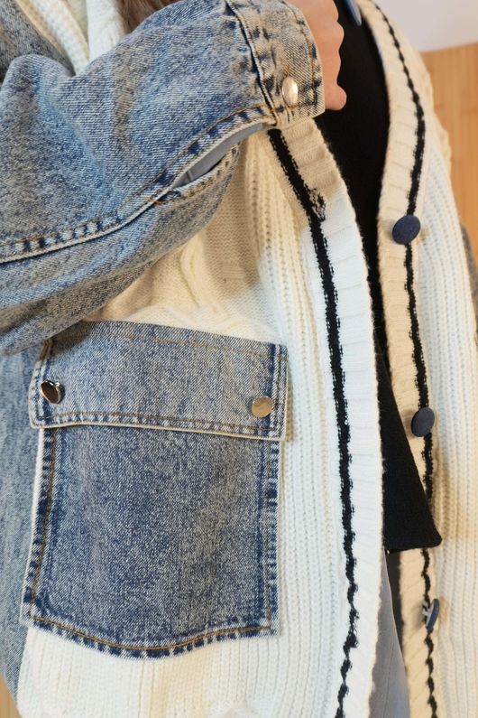 Princeton Varsity Knit Jacket Ecru /18=